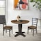 International Concepts 36 in. Solid Wood Round Top Pedestal Dining Table with 2 Chairs in Hickory/Washed Coal K45-36RT-23B-C617-2 - alternate 4
